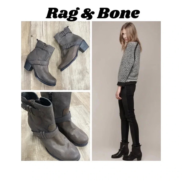RAG & BONE HARPER MOTO LEATHER BOOT - Picture 1 of 14